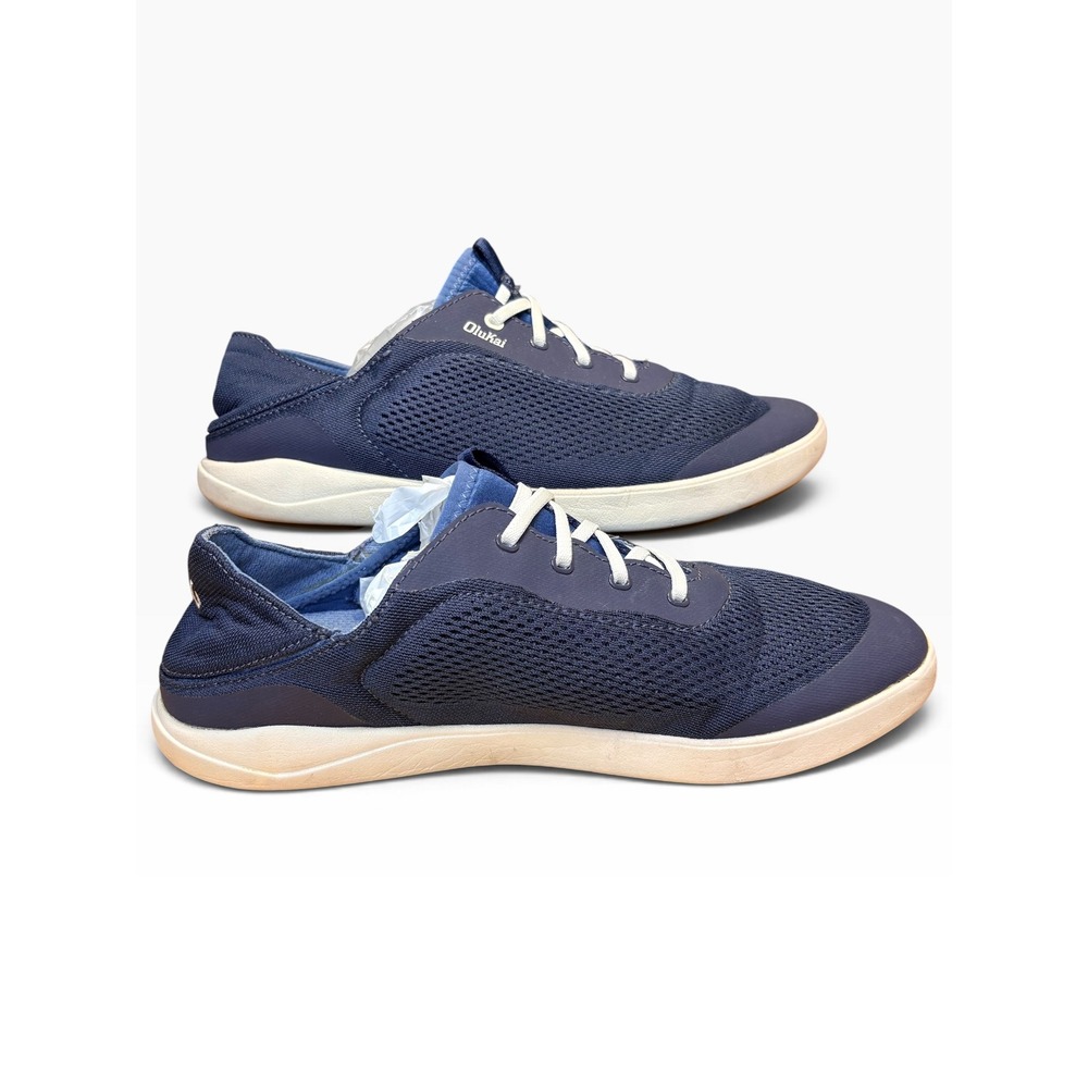 Olukai Moku Pae Mens 11.5 Navy Blue Mesh Boat Shoes Sneakers 10472-DE18